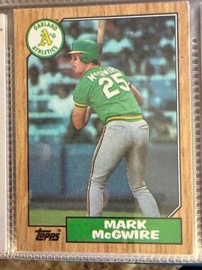 Rare Topps Rookie Mark McGwire Card with Yellow and Blue Accents, Oakland A’s